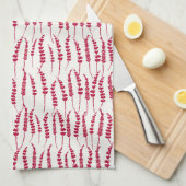 Red Holiday Fern Print Theedoek (Quarter Fold)