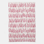 Red Holiday Fern Print Theedoek (Verticaal)