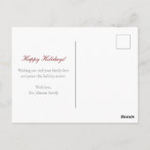 Red Holiday Foto van Gold Foil kerstboom Pattern Briefkaart (Achterkant)