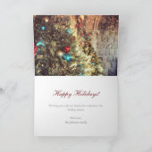Red Holiday Foto van Gold Foil kerstboom Pattern Kaart (Binnen)