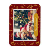 Red Holiday Foto van Gold Foil kerstboom Pattern Magneet (Verticaal)