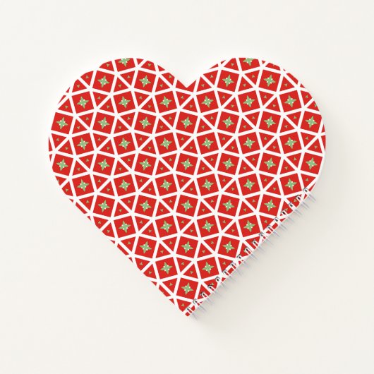 Red Holiday Geometric Star Design Notitieboek (Achterkant)