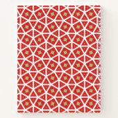 Red Holiday Geometric Star Design Notitieboek (Achterkant)