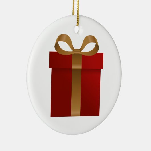 Red Holiday Gift kerstversiering Keramisch Ornament (Rechts)