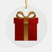 Red Holiday Gift kerstversiering Keramisch Ornament (Voorkant)
