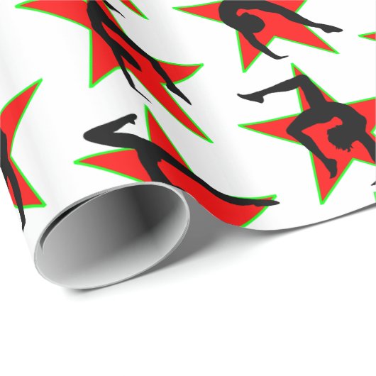 RED HOLIDAY GYMNASTIEK ONTWERP CADEAUPAPIER (Rol Hoek)