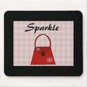 Red Holiday Handbag - Sparkle Muismat