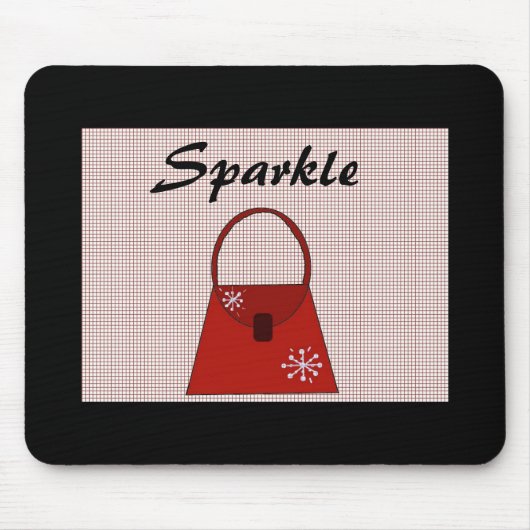 Red Holiday Handbag - Sparkle Muismat (Voorkant)