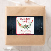 Red Holiday holly brunch typografie product Etiket (Insitu)