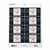 Red Holiday holly brunch typografie product Etiket (Full Sheet)