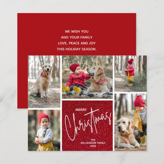 Red Holiday-kaarten voor prettige kerstvakantie (Voorkant / Achterkant)