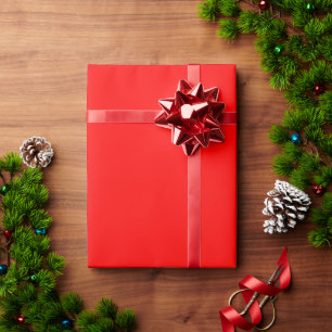 Red Holiday Kerstfeestelijke feestelijke Solid Col Cadeaupapier