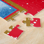 Red Holiday kersttruck aanpassen Legpuzzel (Zijkant)