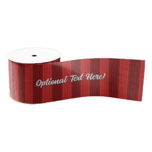 Red Holiday Knit Look Stripe - Alle tekst toevoege Grosgrain Lint