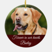 Red Holiday Memorial Pet Dog  Keramisch Ornament (Achterkant)