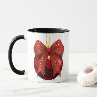 Red Holiday Ornament with Bow Mok