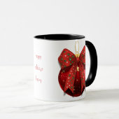 Red Holiday Ornament with Bow Mok (Voorkant rechts)