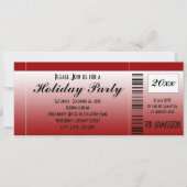 Red Holiday Party Ticket uitnodiging (Voorkant)