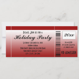 Red Holiday Party Ticket uitnodiging