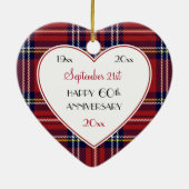 Red Holiday Plaid 60th of ELK Jubilea Ornament (Achterkant)