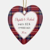 Red Holiday Plaid 60th of ELK Jubilea Ornament (Links)