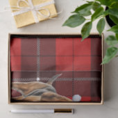 Red Holiday Plaid Christmas Bloodhound Hondenliefh Tissuepapier (Geschenk)