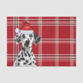 Red Holiday Plaid Christmas Dalmatian Dog Lover Tissuepapier