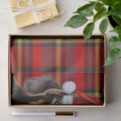Red Holiday Plaid Smooth Coat Dachshund Christmas Tissuepapier (Geschenk)