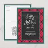 Red Holiday Pset | Nieuwe mededeling thuisbeweging Briefkaart (Voorkant / Achterkant)