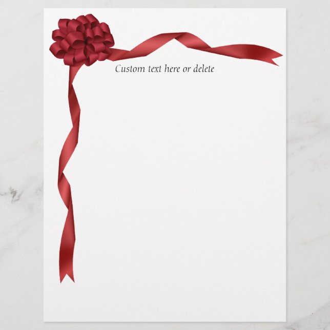 Red Holiday Ribbon Kerstmis Letterhead (Voorkant)