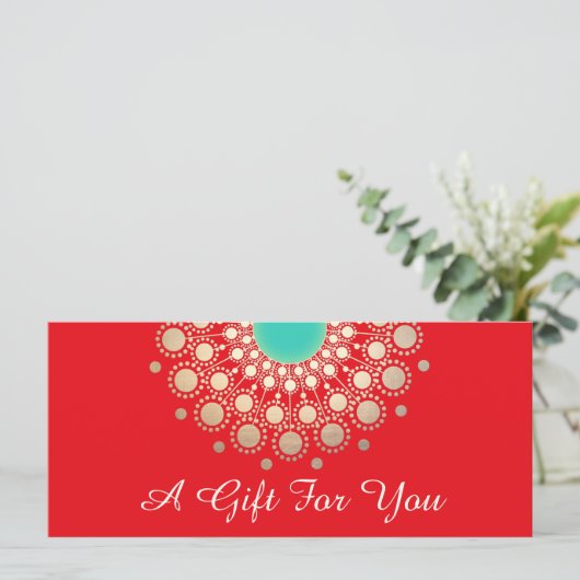 Red Holiday Salon Spa-kerstcadeaubon (Staand voorkant)