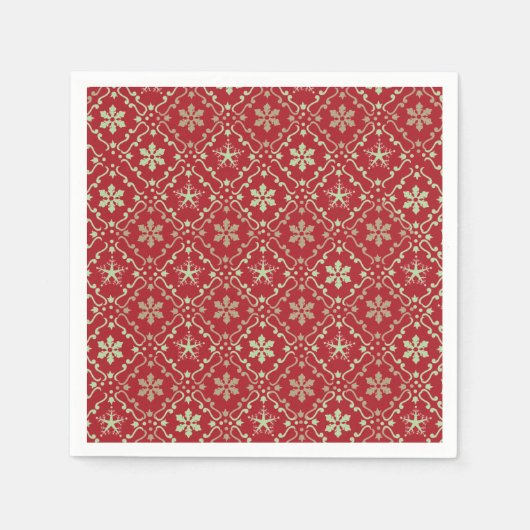 Red Holiday Simple Snowflake Rustige Kerstmis Servet (Voorkant)