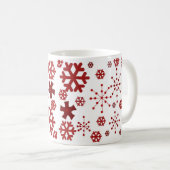 Red Holiday Snowflake Design Koffiemok (Voorkant rechts)