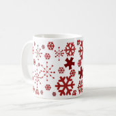 Red Holiday Snowflake Design Koffiemok (Voorkant links)