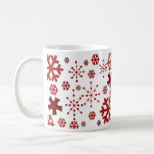 Red Holiday Snowflake Design Koffiemok (Links)