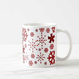 Red Holiday Snowflake Design Koffiemok