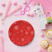 Red Holiday Snowflake Papieren Bordje (Feest)