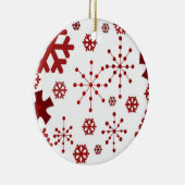 Red Holiday Snowflakes Keramisch Ornament (Rechts)