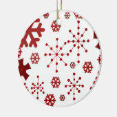 Red Holiday Snowflakes Keramisch Ornament (Links)