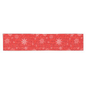 Red Holiday Snowflakes Korte Tafelloper (Horizontaal)