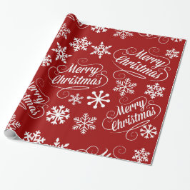 Red Holiday Snowflakes Merry kerstcadeaubonet Cadeaupapier