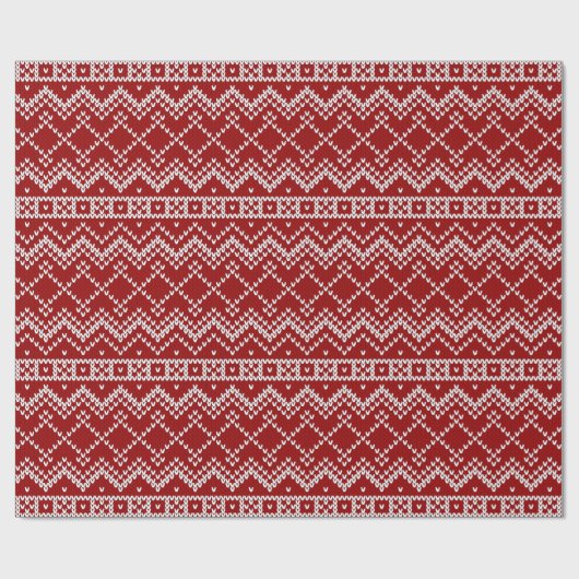 Red Holiday Sweater Cadeaupapier (Vlak)