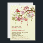 Red Holiday Whimsical Winter Birthday Uitnodiging<br><div class="desc">Red Bird Whimsical Winter Birthday Uitnodiging Schattige illustratie van een schattige vogel met pet en sjaal geperst op een witte boom met rode en groene bloemen,  sneeuwvlokken en andere ontwerpdetails. Een leuke en leuke verjaardagsuitnodiging voor verjaardagen die in de winter wordt gevierd.</div>