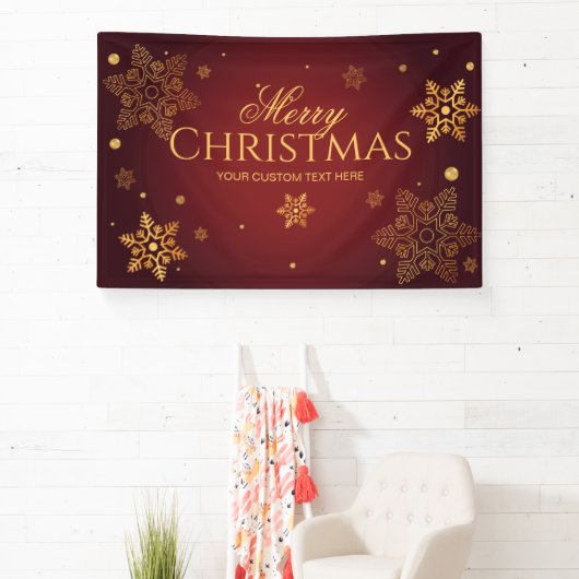 Red Holidays Christmas party backdrop  Spandoek (Insitu)
