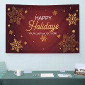 Red Holidays Christmas party backdrop  Spandoek (Beurs)
