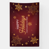 Red Holidays Christmas party backdrop  Spandoek (Verticaal)
