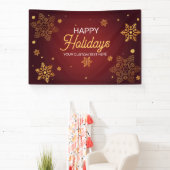 Red Holidays Christmas party backdrop  Spandoek (Insitu)
