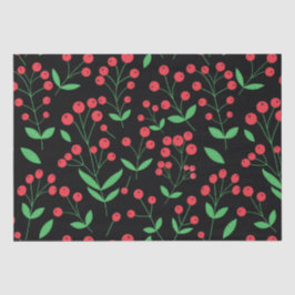 Red Holly Berries Classic vakantiepatroon Tissuepapier