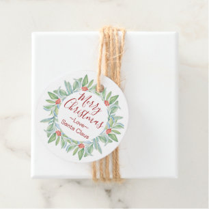 Red Holly Berries kerstcadeautassen Bedankjes Labels