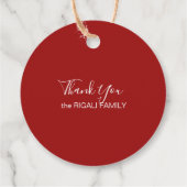 Red Holly Berries kerstcadeautassen Bedankjes Labels (Achterkant)